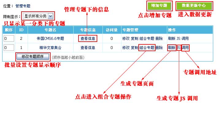 帝国CMS管理专题如何设置 第8张 帝国CMS管理专题如何设置 第8张